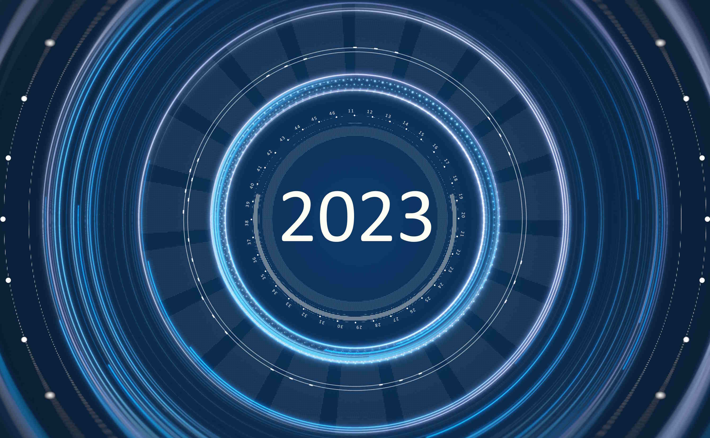 Image d'illustration représentant l'année 2023 au centre d'un objectif